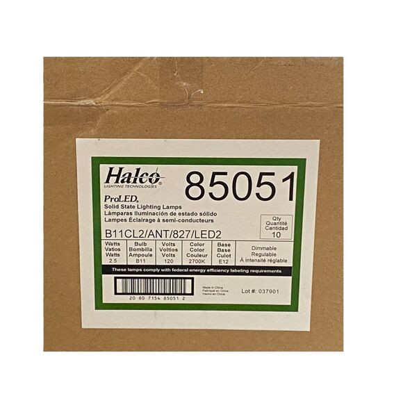 10 Halco 85051 ProLED Light Bulbs B11/CL2/ANT/827/LED2 2.5W 120V E12 Base 2700K - Picture 7 of 8